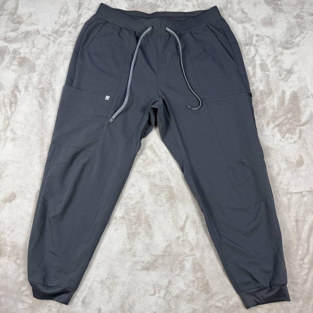 Fabletics Pants Mens XL Gray Elastic Waist Stretch Athletic Gym Casual Joggers